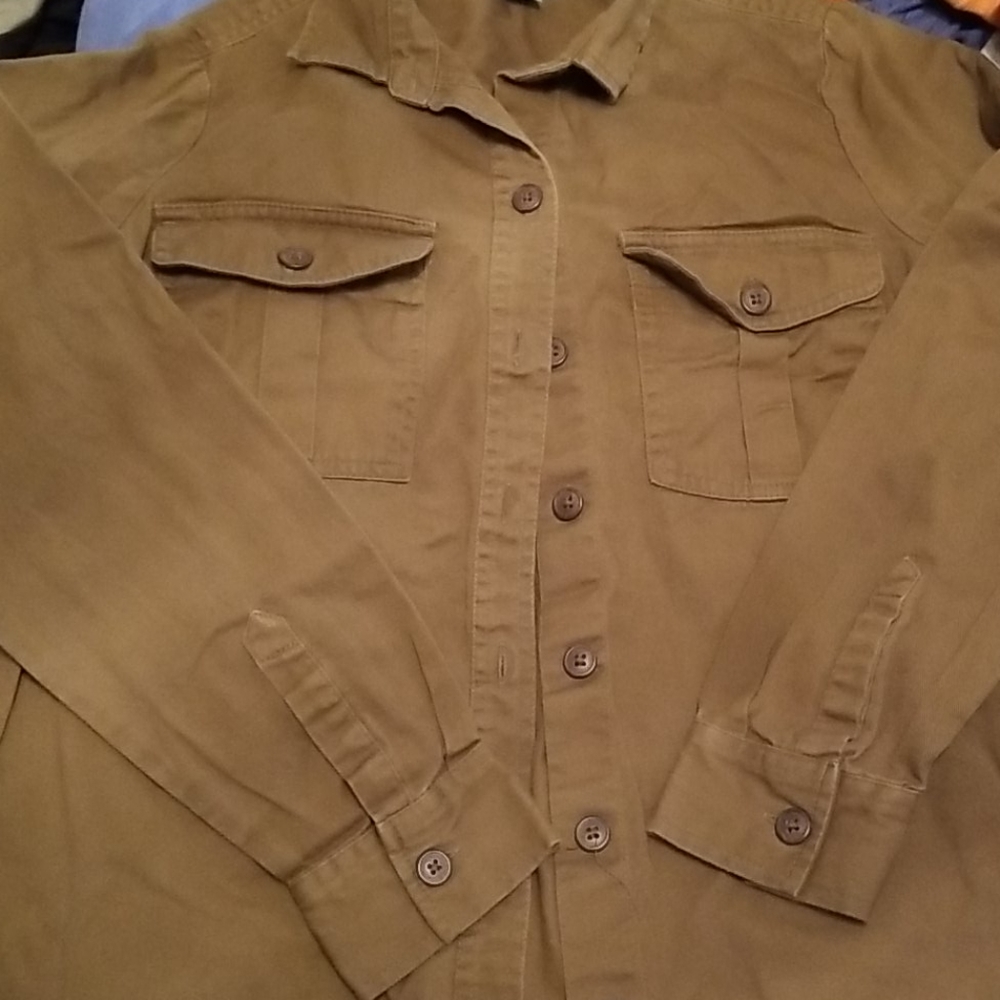 Old Navy green button up